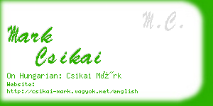 mark csikai business card